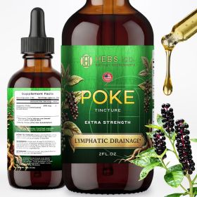 Poke Root Tincture Liquid Extract – Extra Strength Lymphatic Drainage Support, 2 fl oz