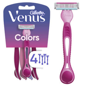 Venus Simply 3 Women's 3 Blade Disposable Razor, 4 count, Multi-Color