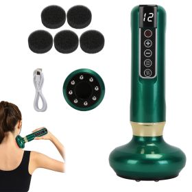 Anti Cellulite Massager Handheld Vacuum Suction Cupping Kit Beauty Tool with 12 Suction Mode 12 Heating 20Mins Auto-Off One-Key Pressure Release for A (Option: CelluliteMassage(Green))