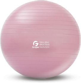 Yoga and Pilates Ball,4 Sizes Gym Ball for Fitness, Yoga, Workout, Pregnancy and Physical Therapy,Quick Pump Included (Color: Pink)